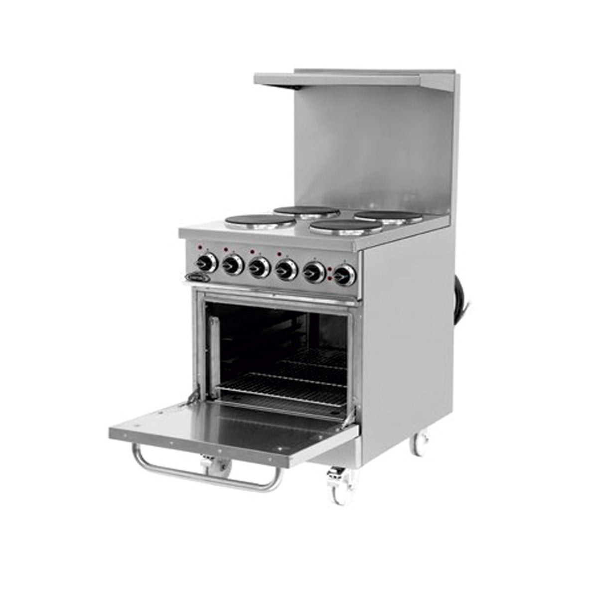 Pegasus R-36E 36" Electric Restaurant Range 6 Round Elements, Solid Top, Thermostatic Oven
