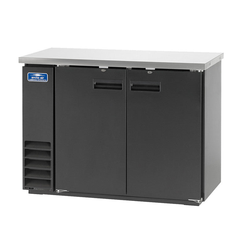 Arctic Air ABB48 49" Back Bar Refrigerator, 12.5 cu. ft., 2 Doors, LED Thermostat, Black Exterior, Stainless Interior