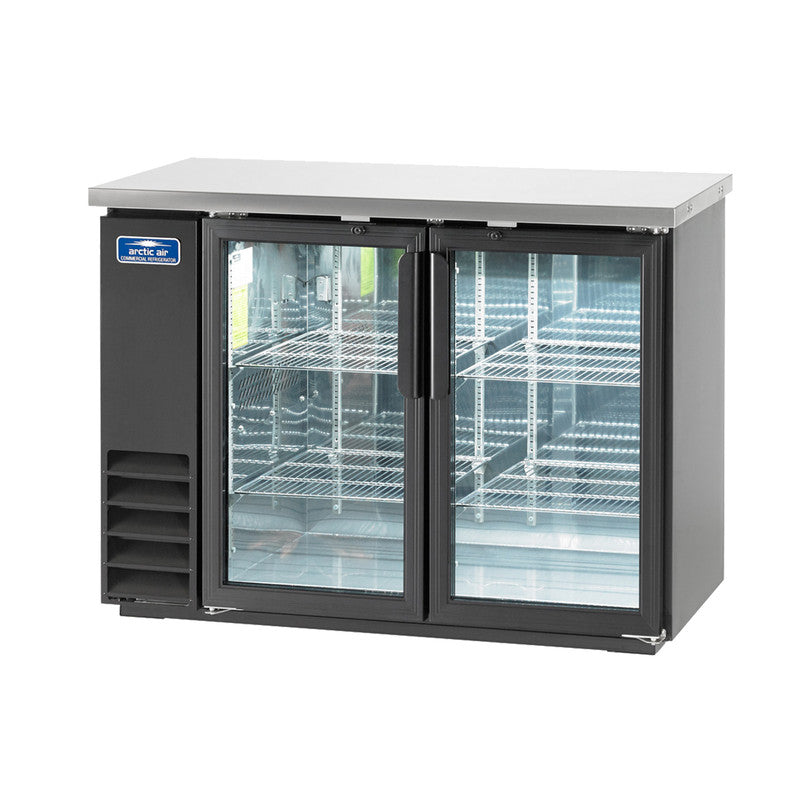 Arctic Air ABB48G 49" Glass Door Back Bar Refrigerator, 12.5 cu. ft., 2 Glass Doors, LED Interior, Digital Thermostat