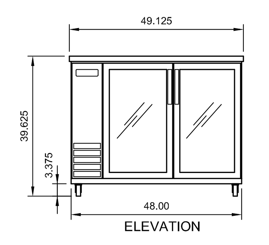 Arctic Air ABB48G 49" Glass Door Back Bar Refrigerator, 12.5 cu. ft., 2 Glass Doors, LED Interior, Digital Thermostat