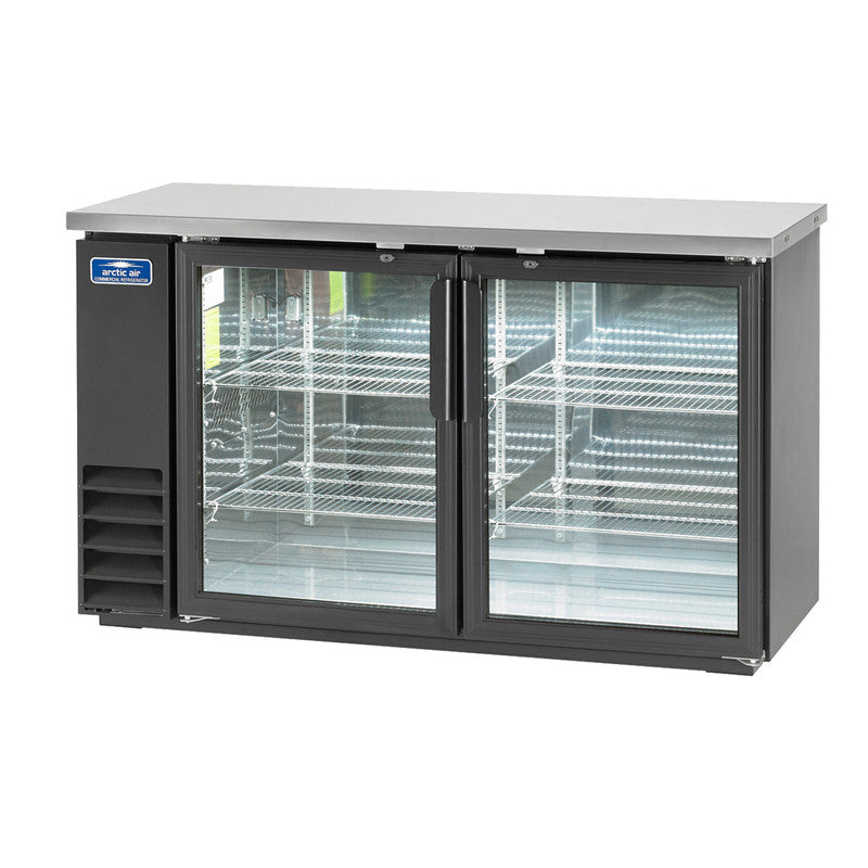 Arctic Air ABB60G 61" Glass Door Back Bar Refrigerator, 16.7 cu. ft., 2 Glass Doors, LED Interior, Digital Thermostat