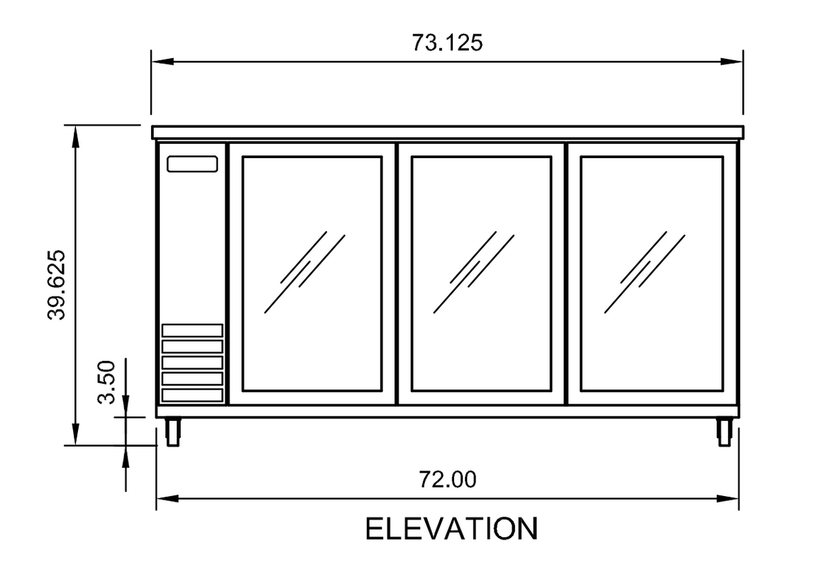 Arctic Air ABB72G 73" Glass Door Back Bar Refrigerator, 20.7 cu. ft., LED Lighting, Digital Thermostat