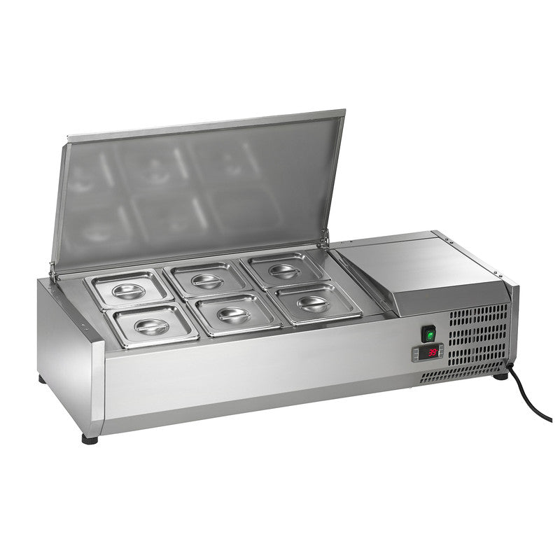 Arctic Air ACP40 39.5" Refrigerated Countertop Pan Rail, 6-Pan Capacity, Stainless Steel Construction, Digital Thermostat