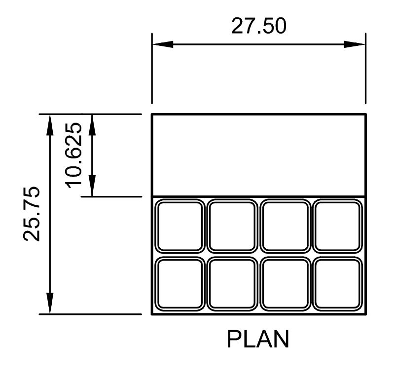 Arctic Air ACP8SQ 27.5" Compact Refrigerated Countertop Pan Rail, 8-Pan Capacity, Stainless Steel Construction