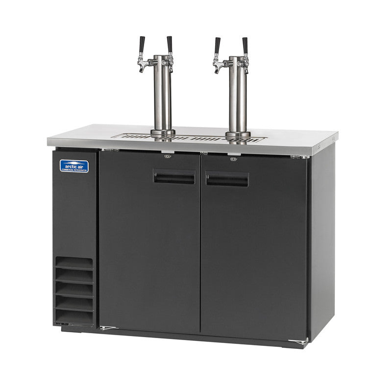 Arctic Air ADD48R-2 49" Direct Draw Draft Beer Dispenser, 12.5 cu. ft., 2 Towers, 4 Faucets, Digital Thermostat