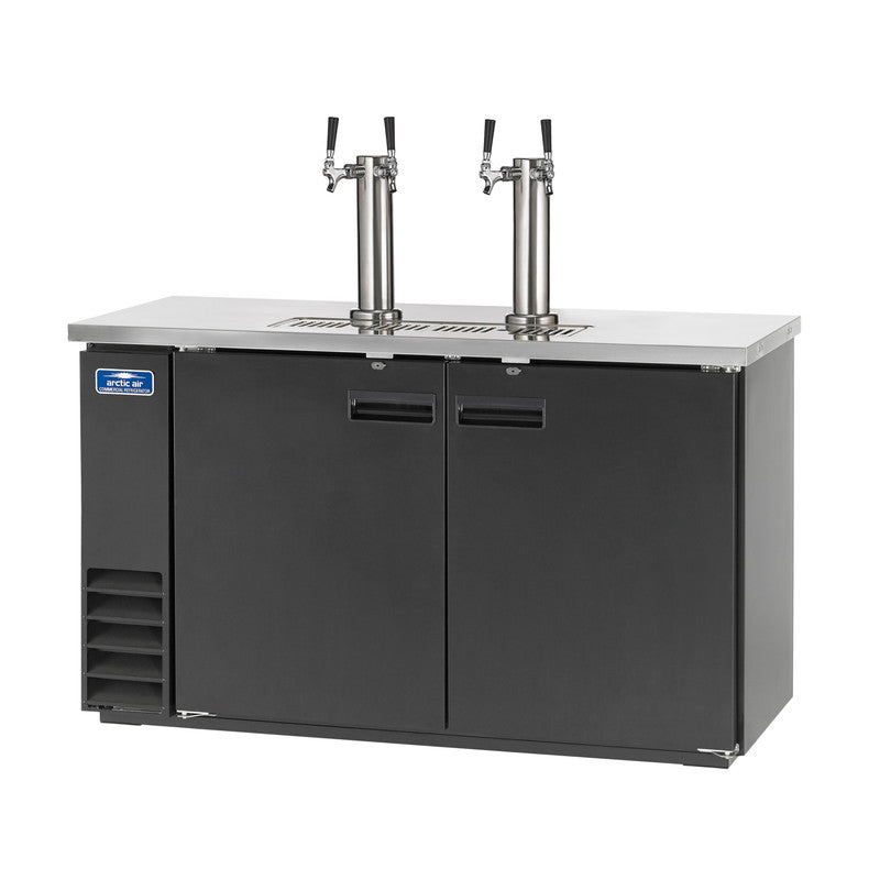 Arctic Air ADD60R-2 61" Direct Draw Draft Beer Dispenser, 16.7 cu. ft., 2 Towers, 4 Faucets, Digital Thermostat
