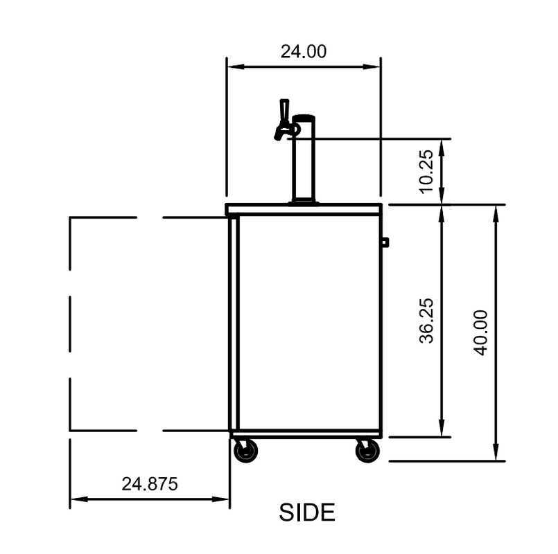 Arctic Air ADD60R-2 61" Direct Draw Draft Beer Dispenser, 16.7 cu. ft., 2 Towers, 4 Faucets, Digital Thermostat