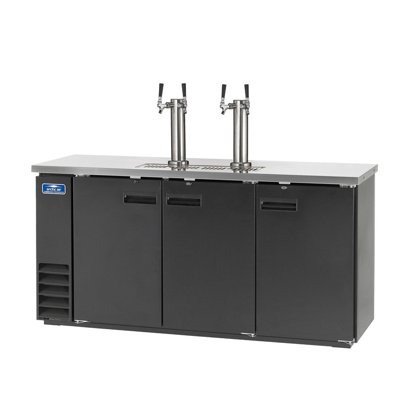Arctic Air ADD72R-2 73" Direct Draw Draft Beer Dispenser, 20.7 cu. ft., 2 Towers, 4 Faucets, Digital Thermostat