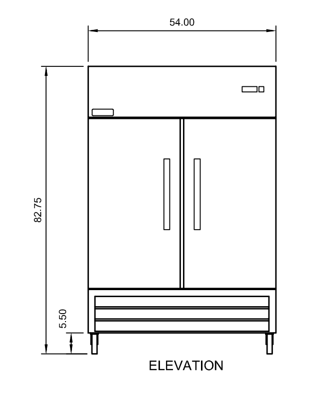 Arctic Air AF49 54" Reach-In Freezer, 49 cu. ft., 2 Solid Doors, Bottom Mount, Digital Thermostat