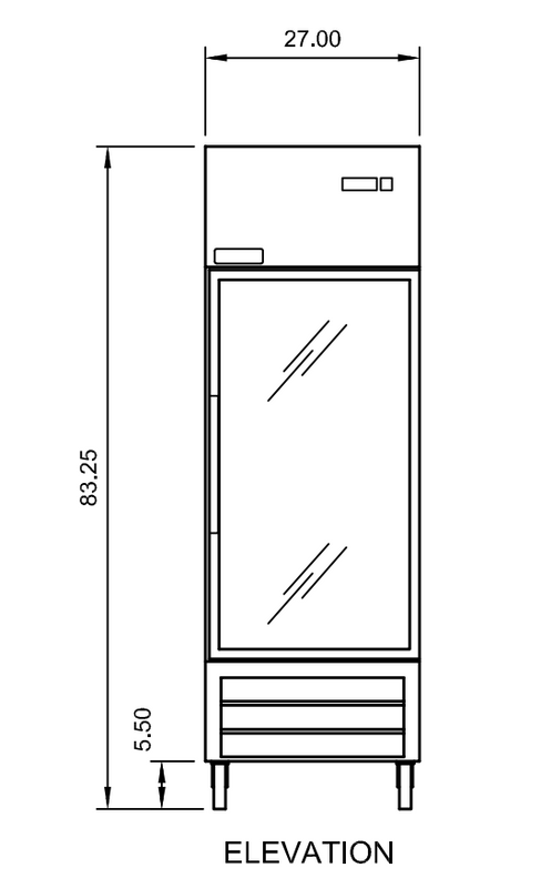 Arctic Air AGR23 27" Reach-In Refrigerator, 23 cu. ft., Glass Door, Bottom Mount, Digital Thermostat