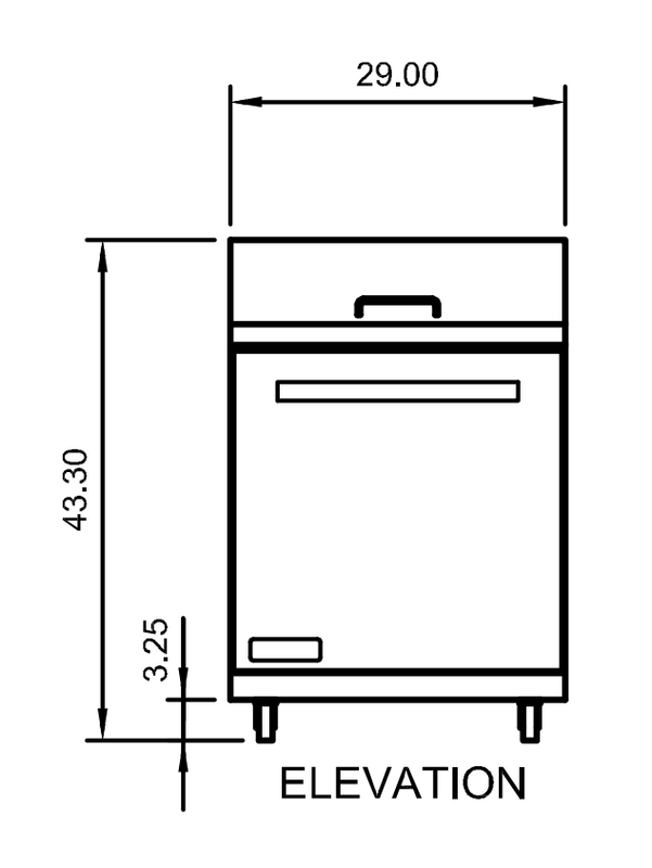 Arctic Air AMT28R 29" Mega Top Sandwich/Salad Prep Table, 6.5 cu. ft., 1 Door, 12 Pans, Digital Thermostat