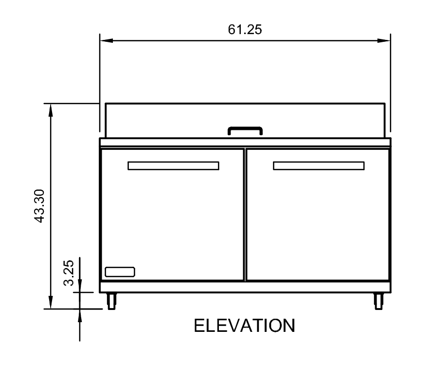 Arctic Air AMT60R 61.25" Mega Top Sandwich/Salad Prep Table, 15.5 cu. ft., 2 Doors, 24 Pans, Digital Thermostat