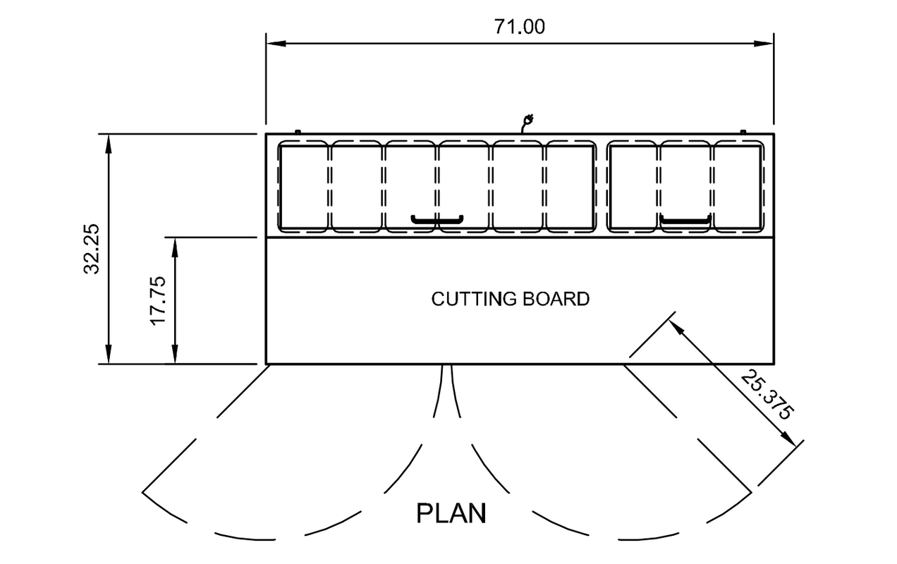 Arctic Air APP71R 71" Pizza Prep Table, 21 cu. ft., 2 Doors, 9 Pans, 17.75" Cutting Board, Digital Thermostat