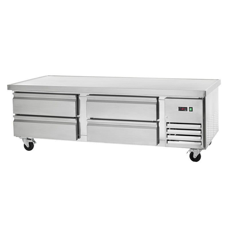 Arctic Air ARCB72 74" Refrigerated Chef Base, 4 Drawers, Marine Edge Top, Stainless Steel Construction, Digital Thermostat