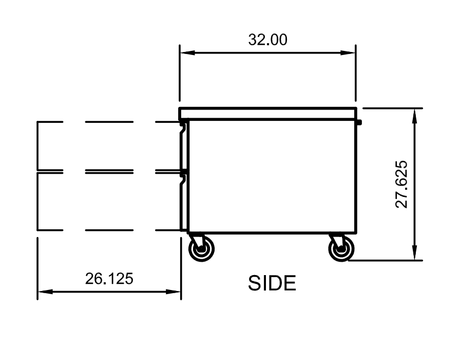 Arctic Air ARCB72 74" Refrigerated Chef Base, 4 Drawers, Marine Edge Top, Stainless Steel Construction, Digital Thermostat