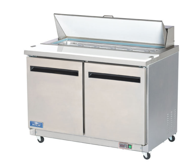 Arctic Air AST48R 48.25" Standard-Top Sandwich/Salad Prep Table, 12-Pan Capacity, Stainless Steel Construction, Digital Thermostat