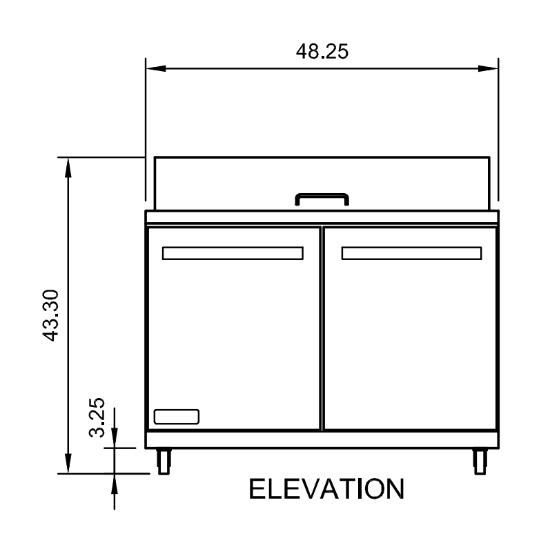 Arctic Air AST48R 48.25" Standard-Top Sandwich/Salad Prep Table, 12-Pan Capacity, Stainless Steel Construction, Digital Thermostat