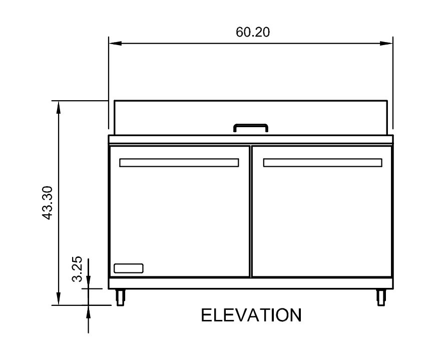Arctic Air AST60R 61.25" Standard-Top Sandwich/Salad Prep Table, 16-Pan Capacity, Stainless Steel Construction, Digital Thermostat
