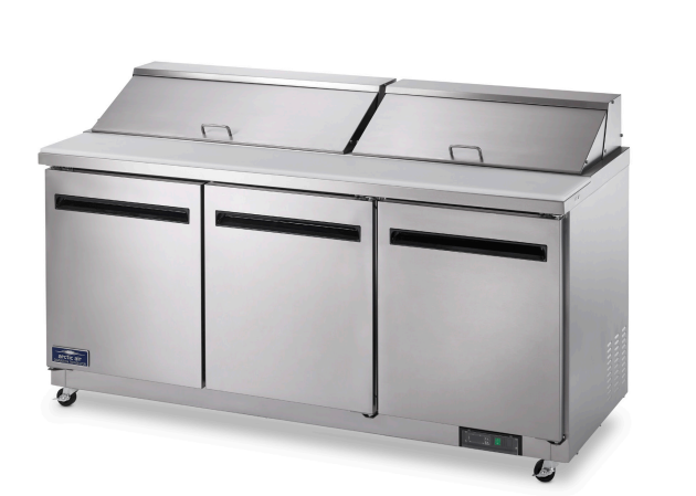 Arctic Air AST72R 71.5" Standard-Top Sandwich/Salad Prep Table, 18-Pan Capacity, Stainless Steel Construction, Digital Thermostat