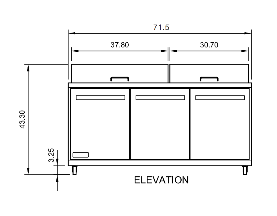 Arctic Air AST72R 71.5" Standard-Top Sandwich/Salad Prep Table, 18-Pan Capacity, Stainless Steel Construction, Digital Thermostat