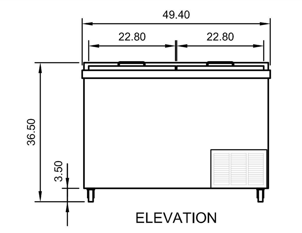 Arctic Air AUB50R 49.5" Horizontal Bottle Cooler, 13.7 cu. ft., 2 Sliding Lids, Digital Thermostat, LED Interior