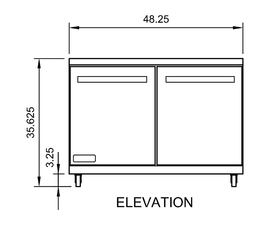 Arctic Air AUC48F 48.25" Worktop Freezer, 10.1 cu. ft., 2 Doors, Digital Thermostat, Stainless Steel