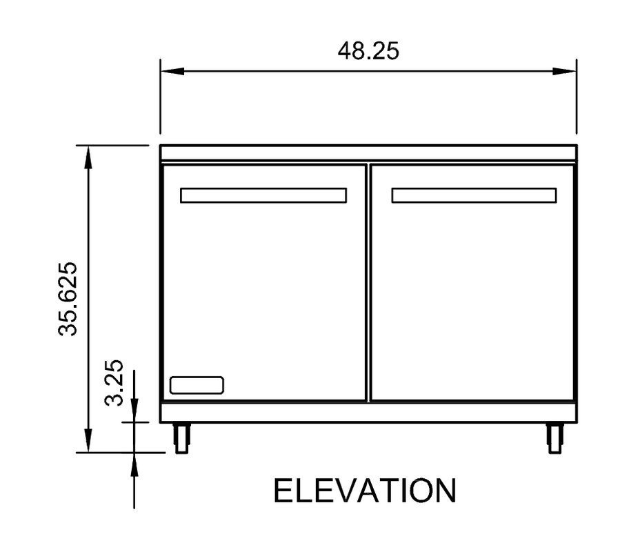 Arctic Air AUC48R 48.25" Worktop Refrigerator, 10.1 cu. ft., 2 Doors, Digital Thermostat, Stainless Steel Construction