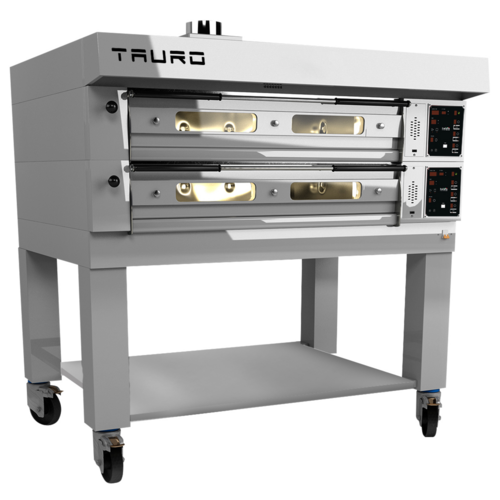 Italiana FoodTech TAURO-TL8 56" Electric Pizza Deck Oven, Independent Deck Controls, Refractory Stone, Eco Mode