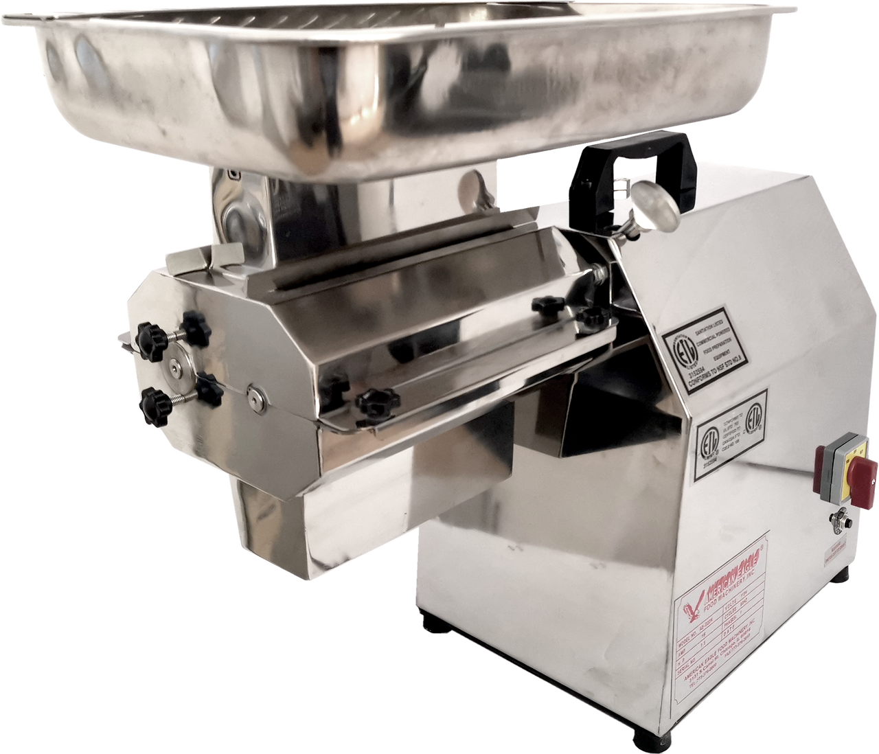 American Eagle AE-GMC22N-2 1.5HP High Volume Commercial Electric Meat Cutter Kit, 2" Output, Stainless Steel