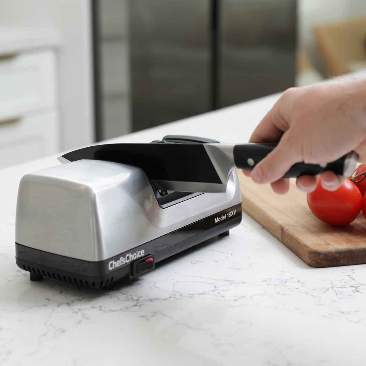 Chef's Choice 15XV Professional Electric Knife Sharpener, 3-Stage 15-Degree Trizor, in Platinum (0101500)