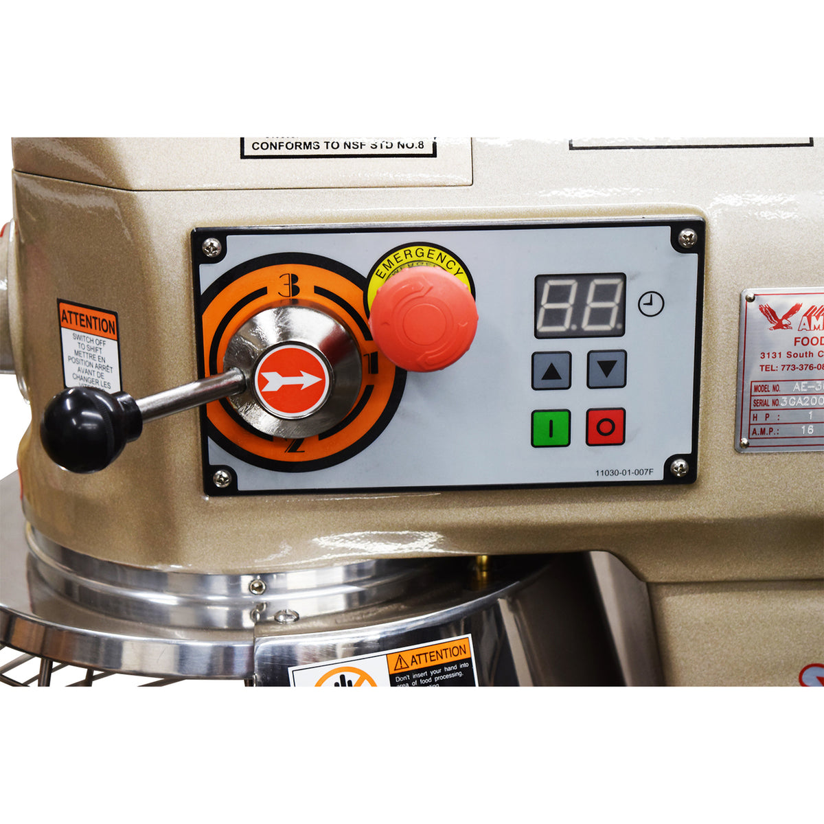 American Eagle AE-30GA 30 Qt. Gold Series Mixer with Guard, 115V/1PH/60HZ, 3 Speeds