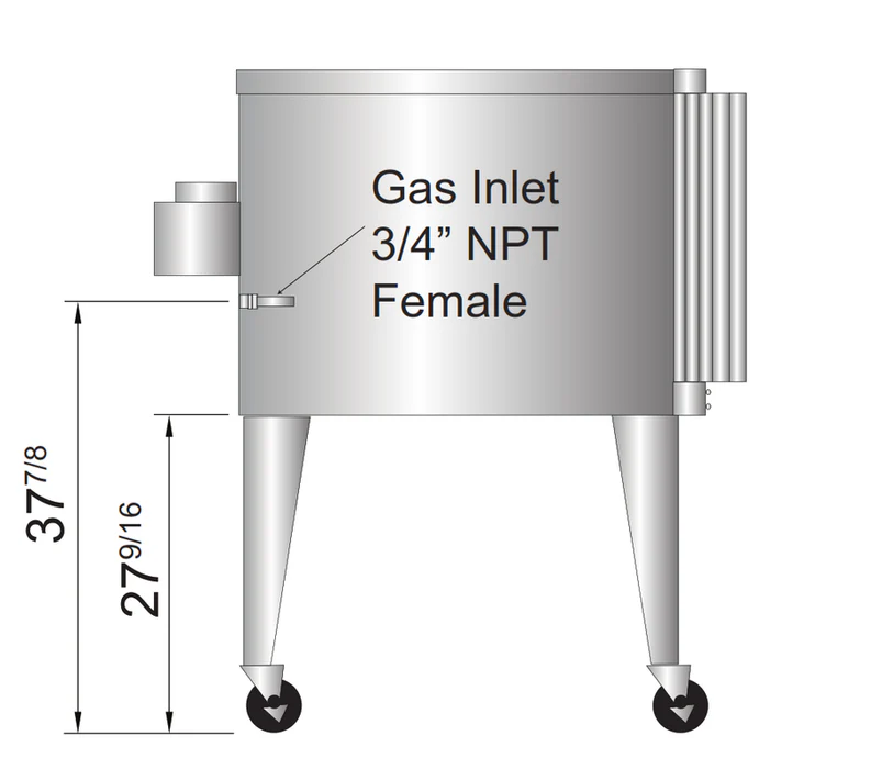Atosa ATCO-513B-1 38.2" 5 Shelves Gas Convection Oven, 46,000 BTU, Bakery Depth, Legs and Castors