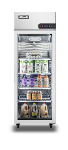 Migali C-1RG-HC 21.4 Cu. Ft. Single-Door Glass Reach-In Refrigerator, Top Mount, LED Lighting