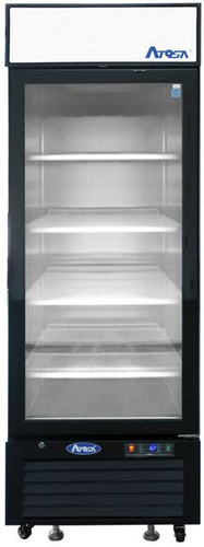 Atosa MCF8722GR 27" 1 Door Black Exterior Glass Door Refrigerator Merchandiser, 19.4 Cu. Ft.