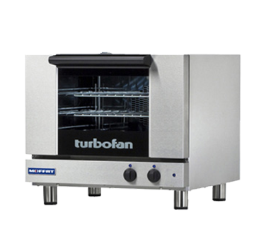 Moffat E22M3 Turbofan 3‑Pan Half‑Size Electric Convection Oven, Manual Controls, Low-Velocity Fan, 120V Plug‑In