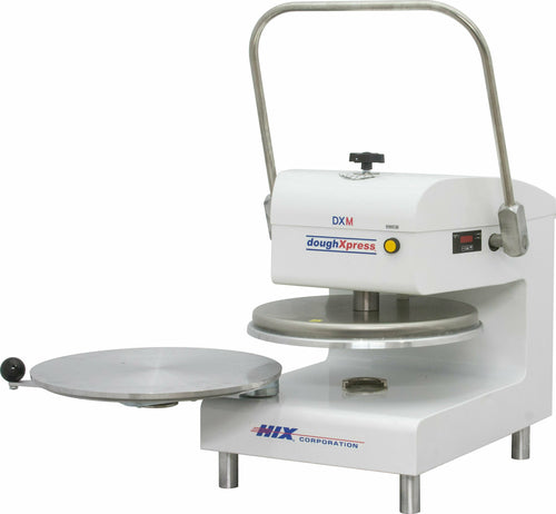 DoughXpress DXM-W 18" Manual Pizza Dough Press, Heated Upper Platen, White Finish