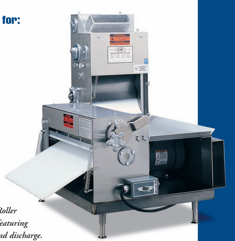 Acme PR-7 Pizza Roller Double Pass, 4 20" Wide Rollers, Left Discharge