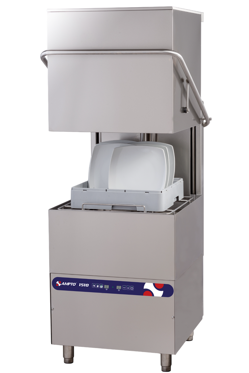 AMPTO 1510 Hood Type Dishwasher, High Temp, 30 Racks Per Hour