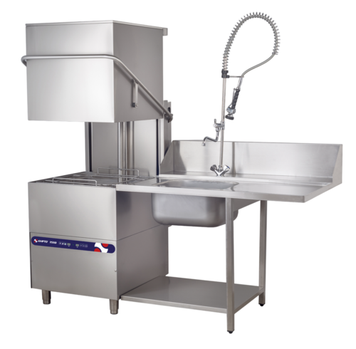 AMPTO 1510 Hood Type Dishwasher, High Temp, 30 Racks Per Hour