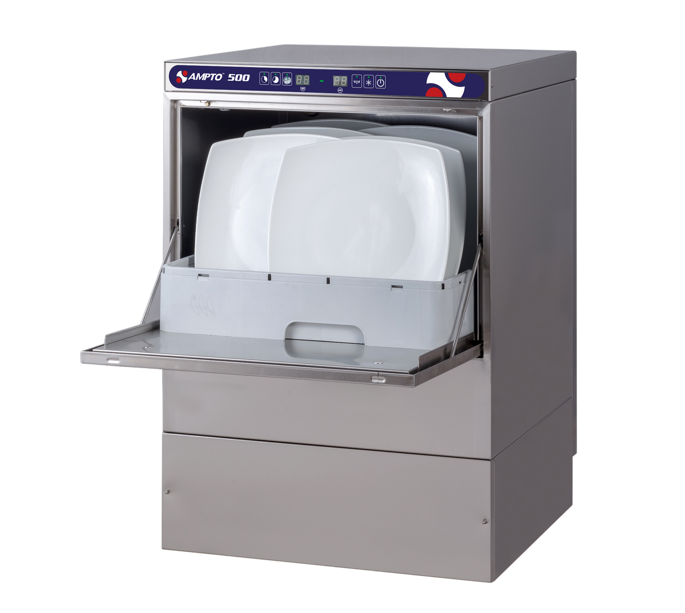 AMPTO 500 Undercounter Door-Type Dishwasher, High Temp, Front Loading