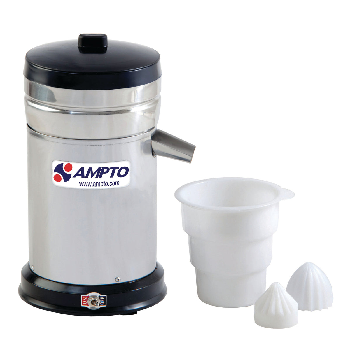 AMPTO ES4EA Heavy-Duty Electric Citrus Juicer, 50 L/hr, Stainless Steel