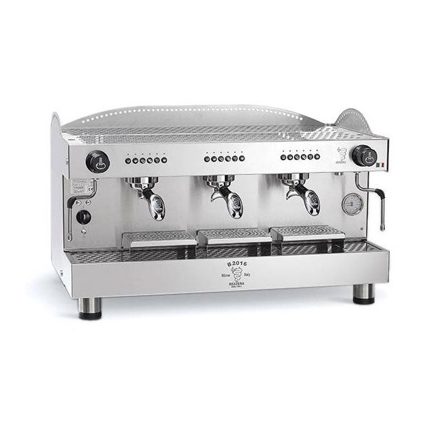 Bezzera B2016DE3IS7 3-Group Fully Automatic Espresso Machine, 4.5 Gallon Copper Boiler, Volumetric Pump