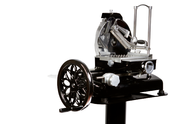 AMPTO 350 VOLANO 14" Manual Flywheel Meat Slicer, Flower Wheel, Built-In Sharpener