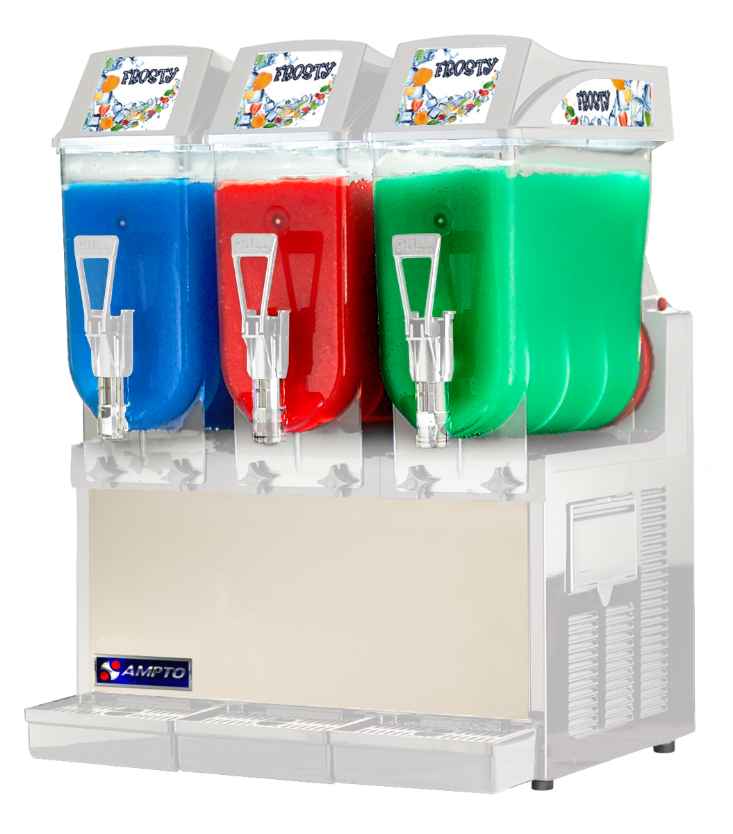 AMPTO GRA-123 3.2 Gallon Triple Bowl Frozen Drink Machine, Countertop, Manual Controls