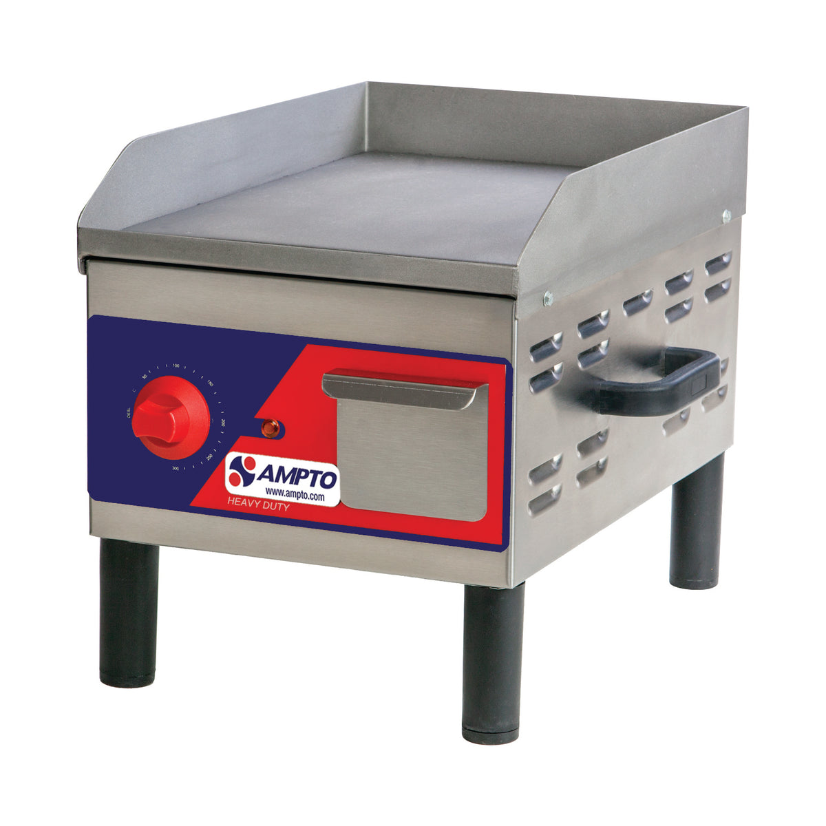 AMPTO GR5E 12" x 16" Electric Griddle, Countertop, Stainless Steel