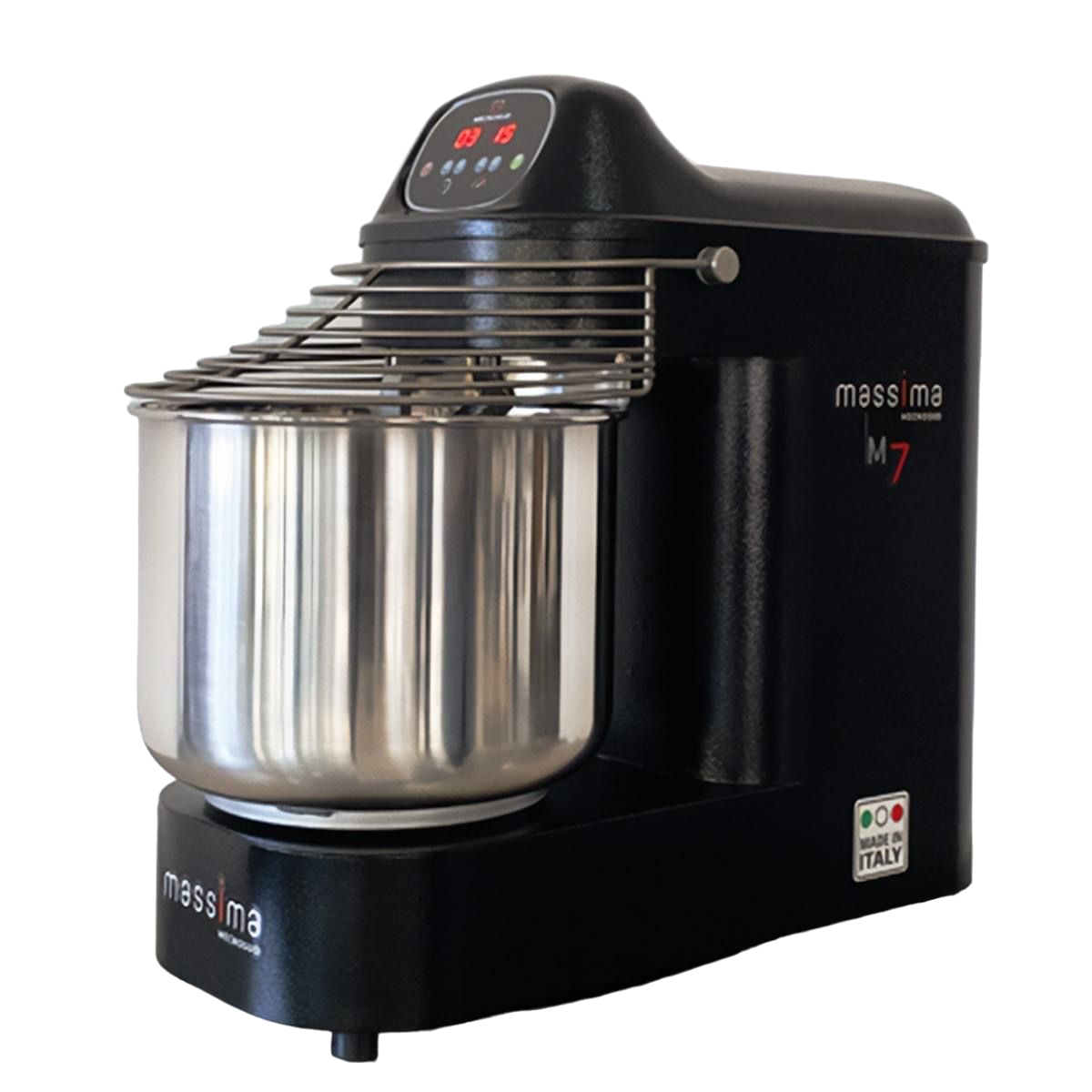 Mecnosud MASSIMA M7 10.57 Qt Countertop Spiral Dough Mixer, 15-Speed Variable, 15.4 lb Dough Capacity