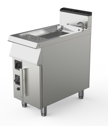 AMPTO 90CPG45 PLUS 12 Gallon Gas Pasta Cooker, Dual Power Burner, Automatic Starch Removal