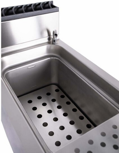 AMPTO 90CPG90 PLUS 2 x 12 Gallon Gas Pasta Cooker, Dual Power Burners, Automatic Starch Removal