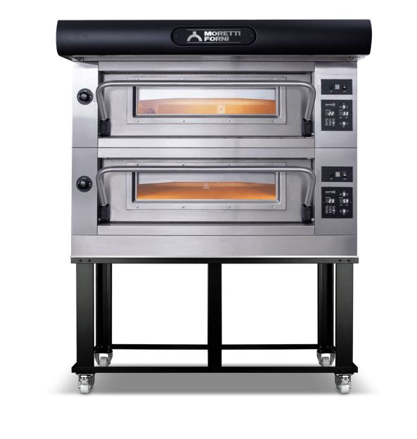 Moretti Forni AMALFI B2 2-Deck Electric Pizza Oven, 38" x 29" Decks, 840°F Max Temperature, Programmable Controls