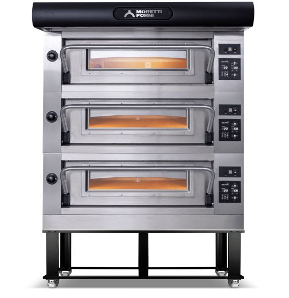 Moretti Forni AMALFI B3 3-Deck Electric Pizza Oven, 38" x 29" Decks, 840°F Max Temperature, Programmable Controls
